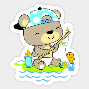 ABDL Baby Bear Fishing Sticker